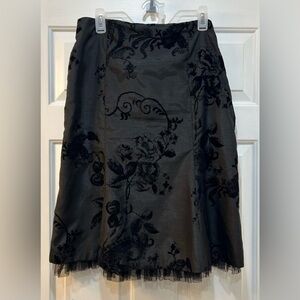 Vintage Harolds Burnout Velvet Skirt Sz 10 Black Whimsigoth Gothic Fairy Holiday